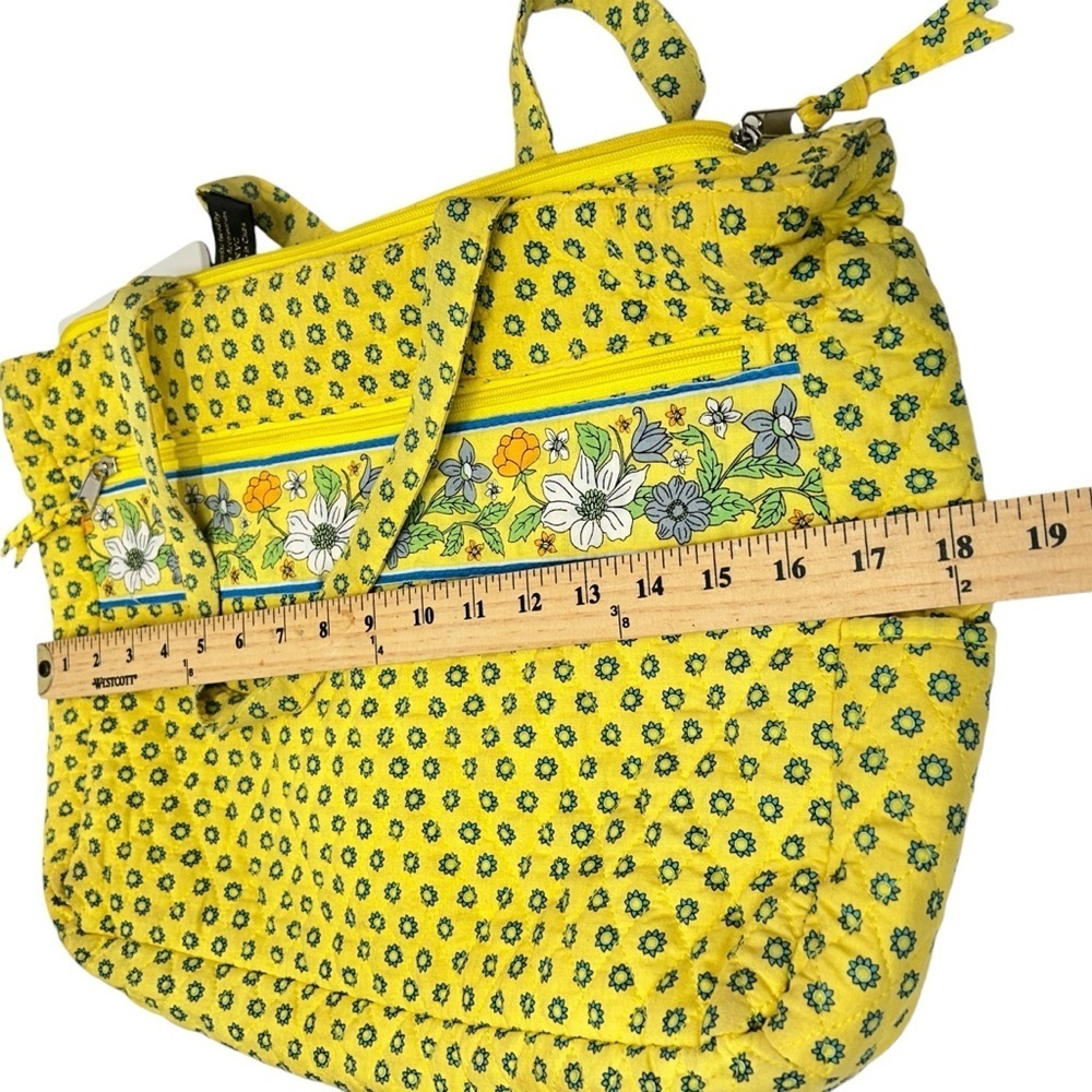 Quilted Shoulder Handbag Yellow And Blue Floral - Picture 10 of 12